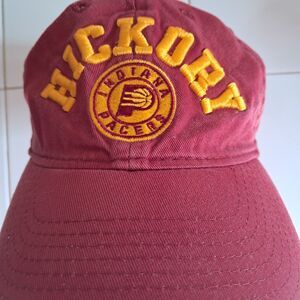 Indiana Pacers Hickory Hat Cap Strapback Adidas Maroon Yellow Embroidered NBA